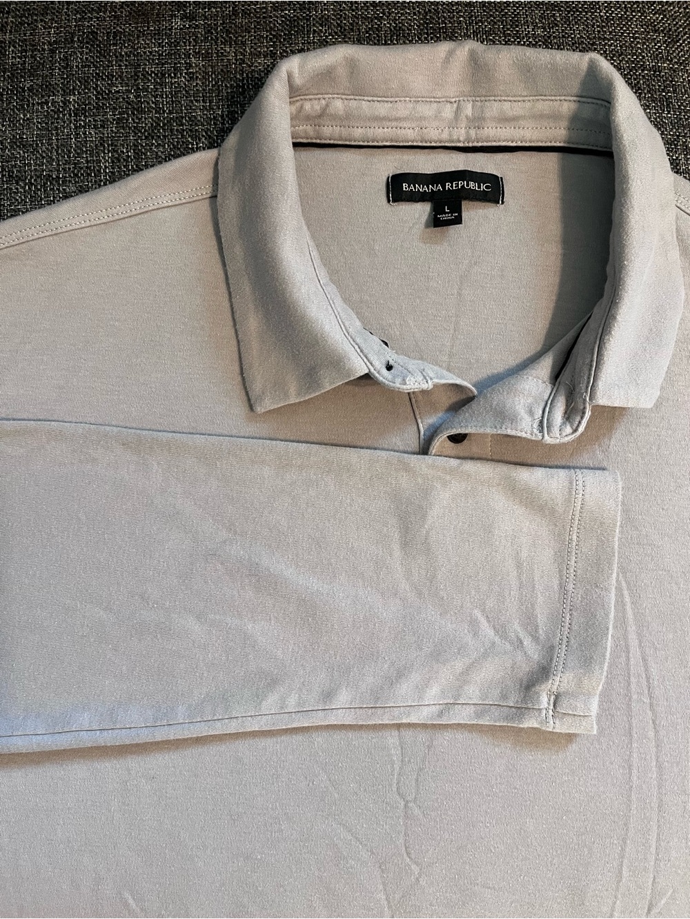 Banana Republic LS Polo Shirt • Gray